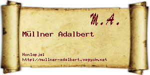 Müllner Adalbert névjegykártya
